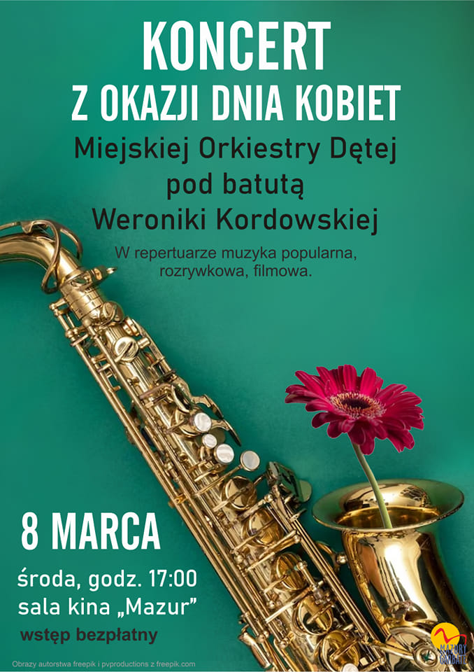 Plakat z napisem:  koncert w Regionalnym Ośrodku Kultury w Olecku