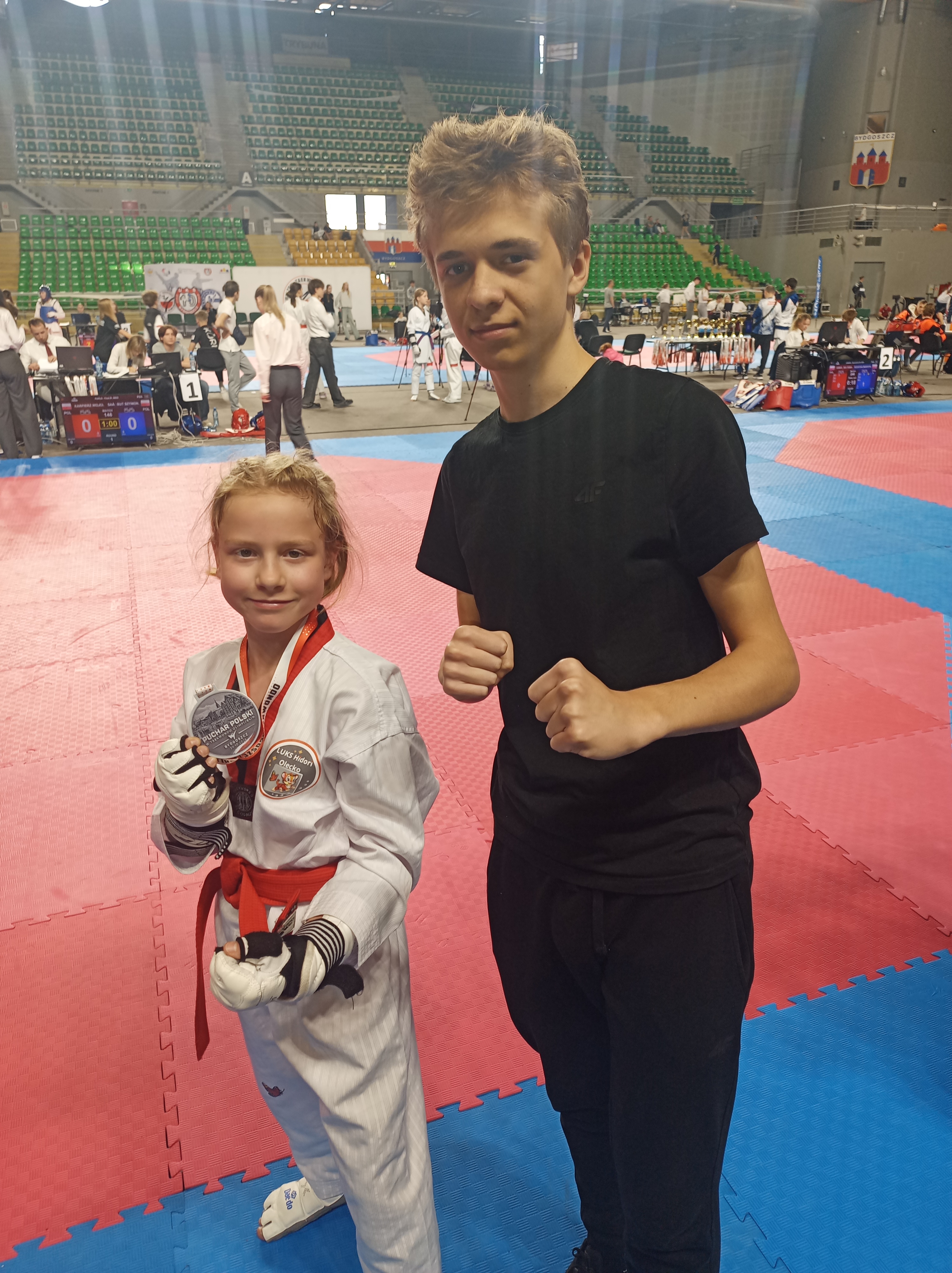 Celina Ptaszyńska i Grzegorz Sawicki podczas Pucharu Polski w Taekwondo